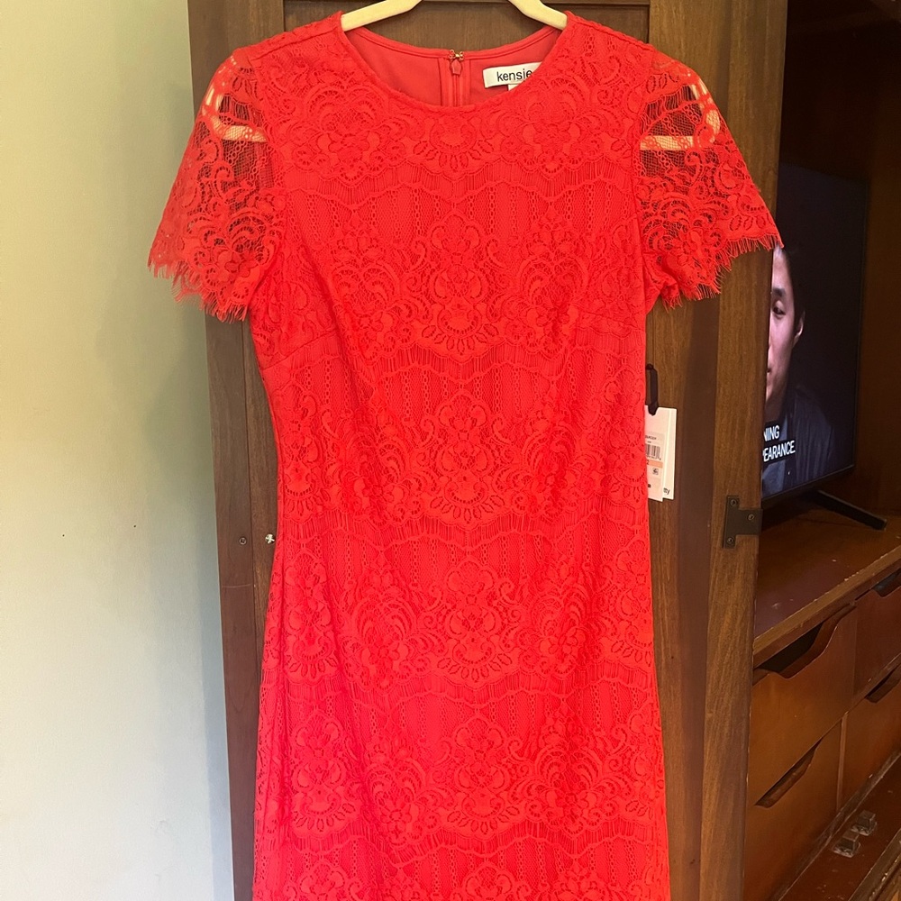 Kensie Coral Lace Dress